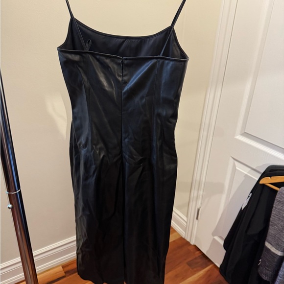 Theory faux leather body con dress. Hits below knees. Slim fit - Picture 3 of 7